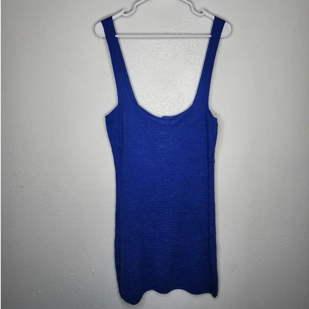 Free People Short & Sweet Mini Dress in Mazarine Pullover Sweater Knit Revolve